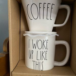 Rae Dunn cup and coffee drip set
